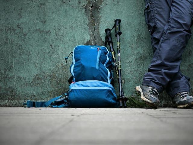 Essential Camino de Santiago gear: a well-fitted backpack, broken-in boots, just needs the pilgrim scallop shell