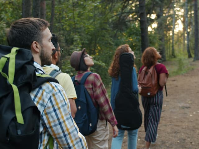 Pilgrims from around the world walking together on the Camino de Santiago