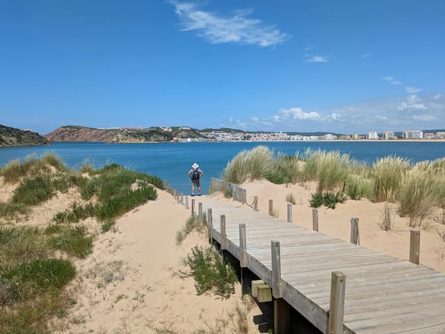 Boardwalks along the Atlantic coast on the Camino Portugues Coastal route from Porto